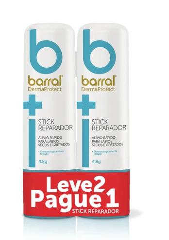 Barral DermaProtect Stick Lábios Reparador 2x4,8g