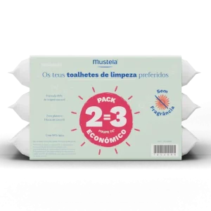 Mustela Bebé Toalhete Limpeza Sem Perfume 2=3