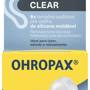 Ohropax Clear Tampões Auriculares Silicone Moldável x6