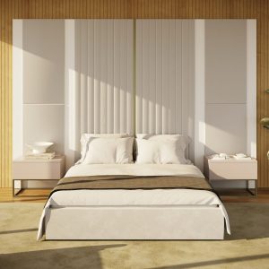 Cama Casal Kiruna lacado + mesas cabeceira
