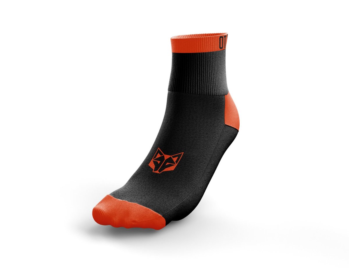 OTSOSPORT Meias Low Cut – Preto / Laranja Fluo