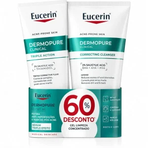 Eucerin Dermopure Sérum Triplo Efeito 40ml  + Gel de Limpeza Concentrado 150ml 50% Desconto